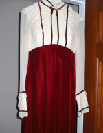 Floor length dress, cranberry color, size Jr. 9 or misses 8