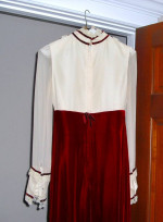 Floor length dress, cranberry color, size Jr. 9 or misses 8