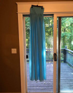 Blue Front Split Maternity Dress