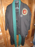 Black Martial Arts Gi Uniform, Size 3, w Belt, Karate, Judo, Taekwondo
