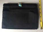 Gold Purse + Ingber Peau de Soie Black Evening Clutch Purse