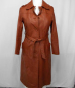 French Vintage  women's Leather trench coat