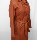 French Vintage  women's Leather trench coat