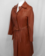 French Vintage  women's Leather trench coat