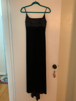 Black velvet evening dress