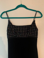 Black velvet evening dress