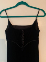 Black velvet evening dress
