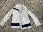 Nautica Women's Wind Breaker Rain Jacket HoodedWhite/Blue Never Worn