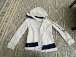 Nautica Women's Wind Breaker Rain Jacket HoodedWhite/Blue Never Worn