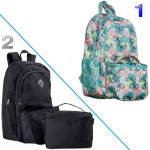 No Boundaries BACKPACK DUO w/LUNCHBOX Choose Black -or- Butterflies