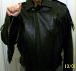 Mens Black Leather Fringe Jacket