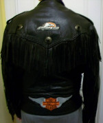 Mens Black Leather Fringe Jacket