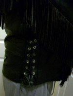Mens Black Leather Fringe Jacket