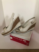 Women's NEW Two-Tone Wedge Slip-On Heels/Sandals