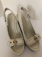 Women's NEW Two-Tone Wedge Slip-On Heels/Sandals