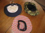 100% Cotton Hats w/ Brims: Pink, Purple & Orange / Ivory Canvas / Camo
