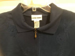 Ladies navy banded bottom embellished top XL NWOT