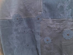 Ladies navy banded bottom embellished top XL NWOT