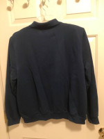 Ladies navy banded bottom embellished top XL NWOT