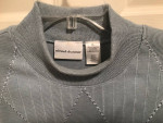 Ladies blue mock neck embellished top XL NWOT