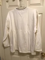 Ladies ivory fleece top 3 cats appliqué XL NWOT