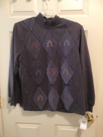 Alfred Dunner purple pullover top XL NWT