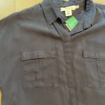 Navy Blue button down blouse shirt NEW w/Tag - Size 12