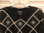 Black satin embellished ladies top NWT L