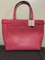 Kate Spade Staci Laptop Tote Handbag Leather - Garden Pink - WKRU7099