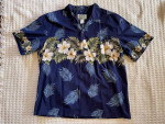 Ky's Hibiscus Row Blue Hawaiian Shirt