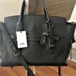 COACH Black Multi Leather Shadow Carryall Handbag 53403 NEW w/Tags