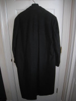 Men's Full Length Dark Gray Double-Breasted Cashmere Blend Large Coat