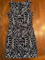 AB Studio Women's Sleeveless Zippered Black White Dress-sz 6