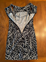 AB Studio Women's Sleeveless Zippered Black White Dress-sz 6