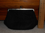 Vintage Ande' Black Satin Clutch Purse