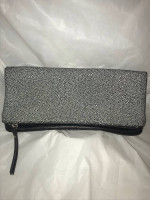 Banana Republic Leather Black Dotted Clutch Bag Like New