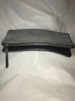 Banana Republic Leather Black Dotted Clutch Bag Like New