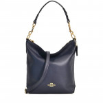COACH Abby Shoulder Duffle Bag Pebble Leather Wine Gold Trim NEW