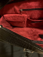 Mobile Edge Special Edition Computer Case Black Faux Croc w/Red Suede