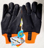 High-Visibility Insulated, Waterproof Pigskin Gloves. XL &M, Orange