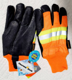 High-Visibility Insulated, Waterproof Pigskin Gloves. XL &M, Orange