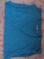 Van Heusen men's blue-green V neck sweater vest, size medium