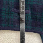Classic Elements Navy Blue Green Plaid Knit Preppy Cardigan Womens L -