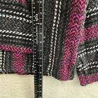 Baja Joe Pink Grey Striped Pocket Boho Hippie Rug Hoodie Sweater