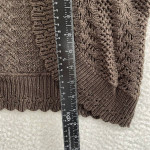 Jason Maxwell Brown Crochet Knit Cropped Cardigan