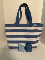 Dolce & Gabana Light Blue Perfume Sample Vials and Striped Tote