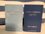 Dolce & Gabana Light Blue Perfume Sample Vials and Striped Tote