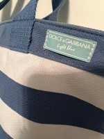 Dolce & Gabana Light Blue Perfume Sample Vials and Striped Tote