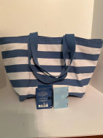 Dolce & Gabana Light Blue Perfume Sample Vials and Striped Tote