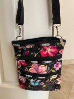 LeSportsac 3-zip cross body bag floral and adjustable